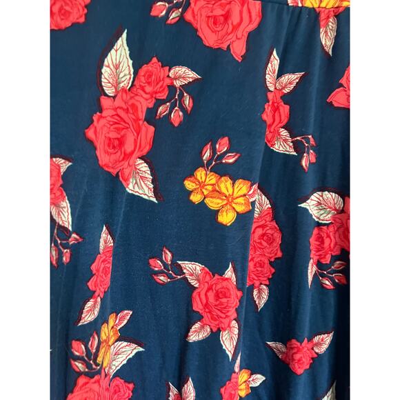 Lularoe Maxi Skirt Womens Medium Blue Floral Colorful Long Boho Stretchy Summer - Picture 5 of 7